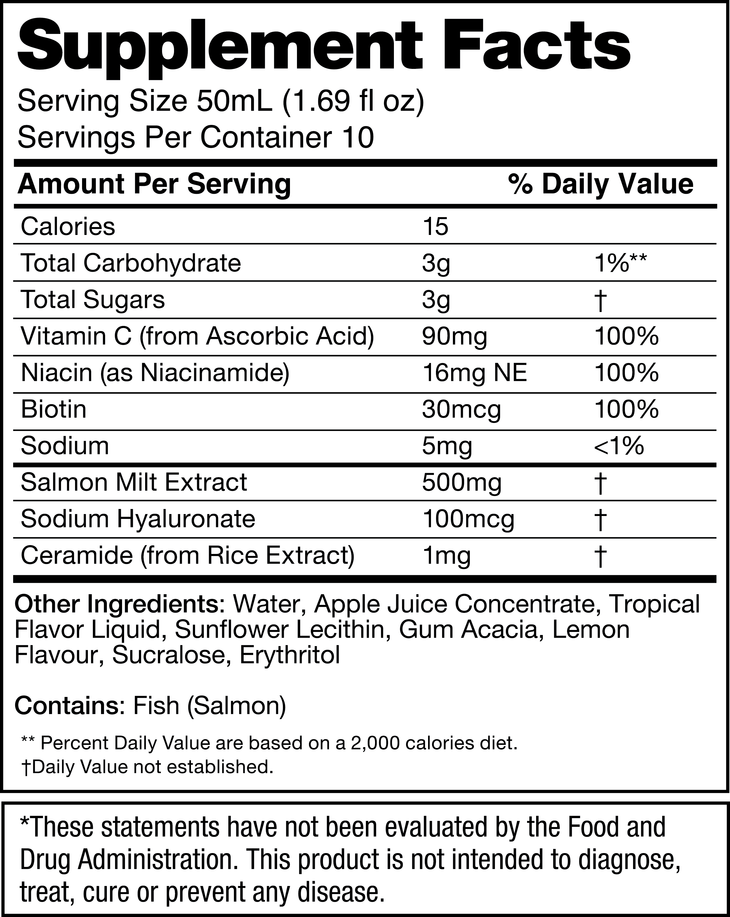 Lumina Barrier Glow nutrition facts
